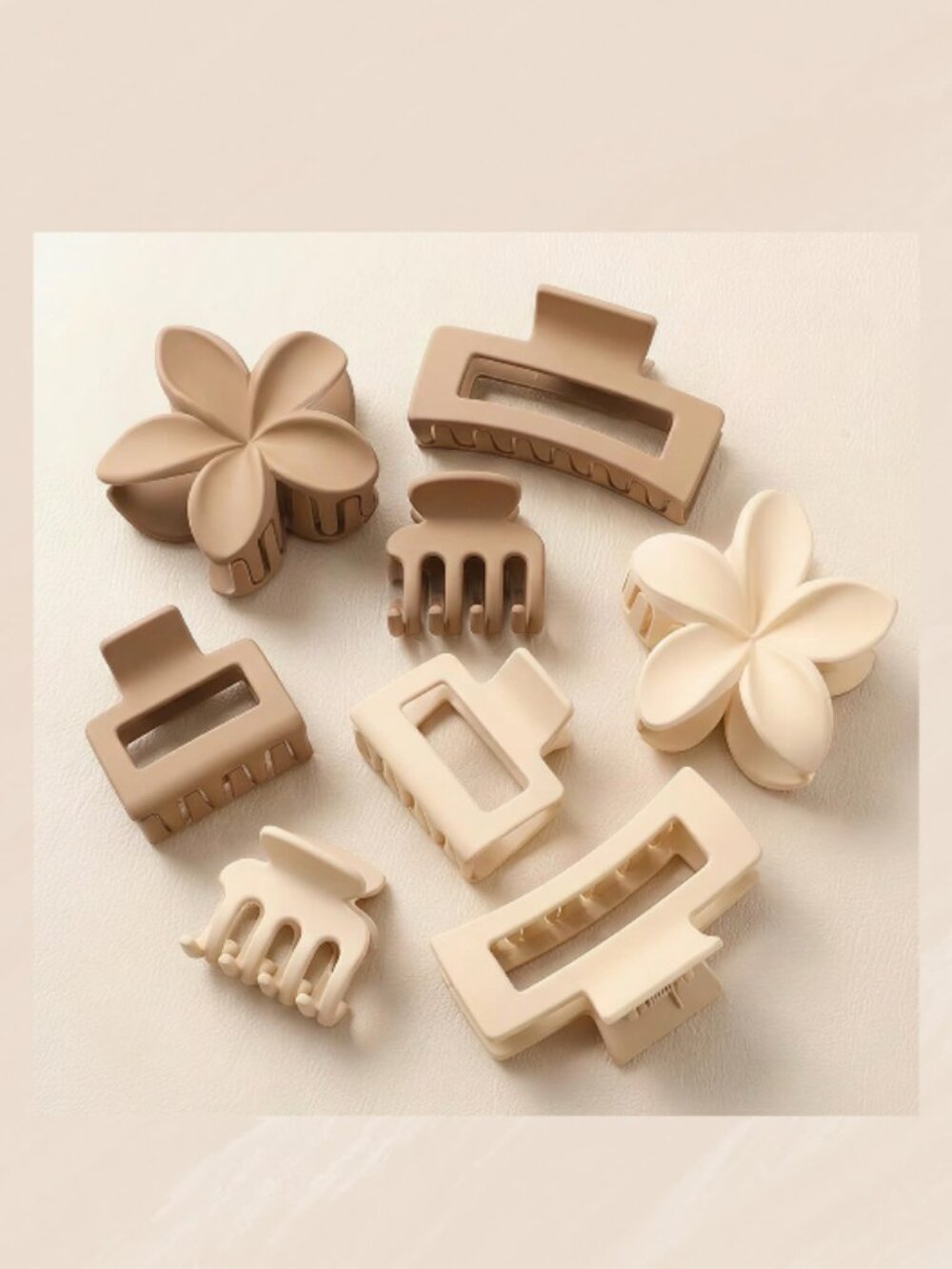 Flower And Assortment Of Non-Slip Hair Clips